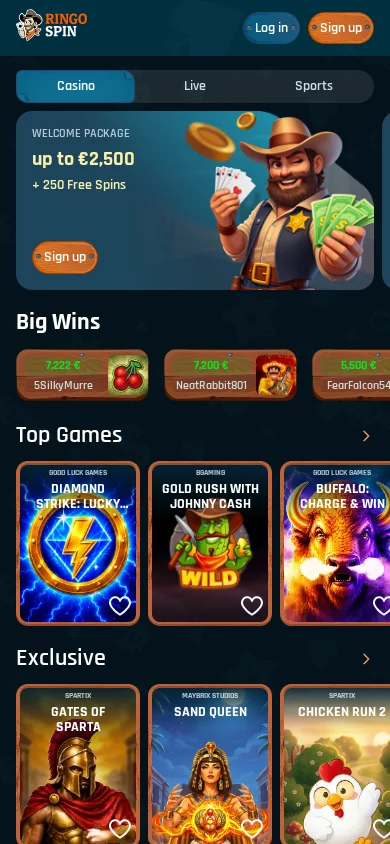 Aplikace Ringospin Casino